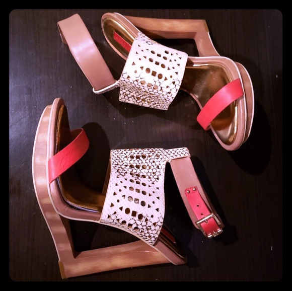 BCBGMaxAzria Shoes - Meteur Cutout Wooden-Wedge Sandals